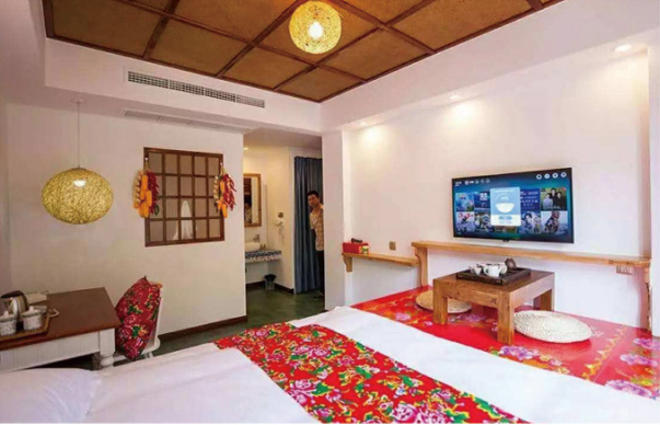 農(nóng)家樂內(nèi)景。廟爾臺(tái)村供圖